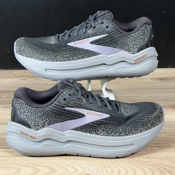 Brooks Shoes - Brooks Ghost 2 Max Shoes Womens Size 8.5 Gray Purple Running Athletic Sneakers